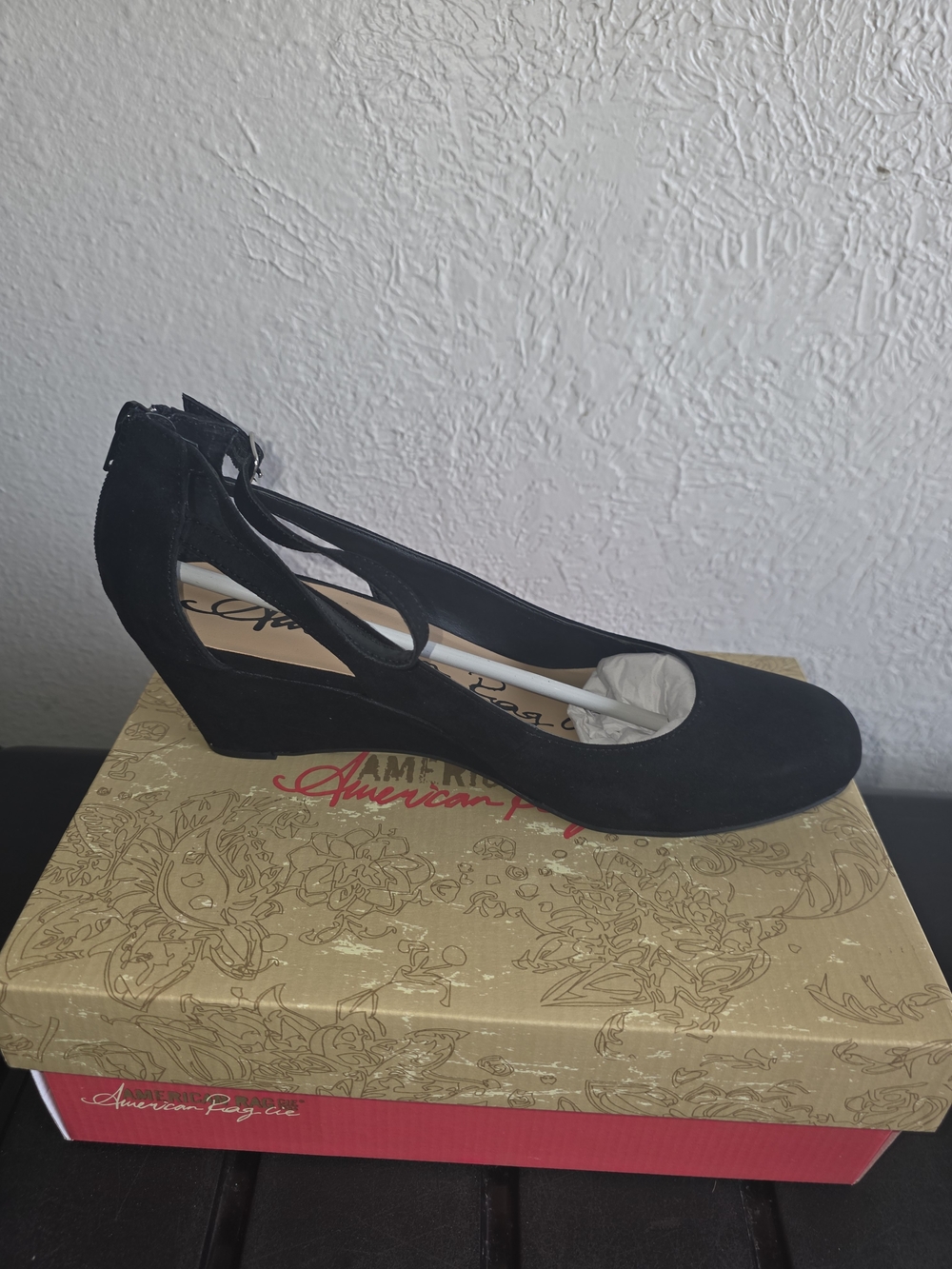American Rag Black Ankle-Strap Platform Heels - Picture 6 of 14